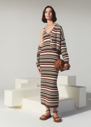 Whistles + Willow Striped Knitted Dress