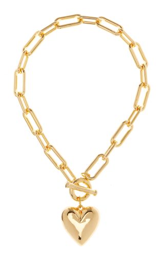 Timeless Pearly + Gold-Plated Heart Necklace