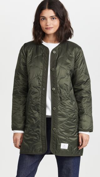 Alpha Industries + Long Quilted Liner Jacket