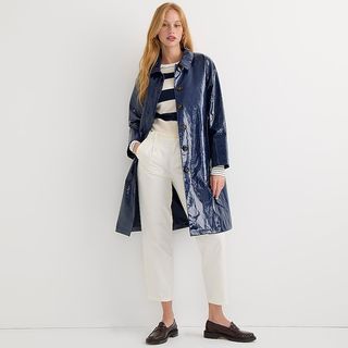 J.Crew Collection + Trench Coat in Laminated Linen