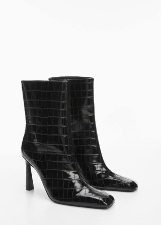 Mango + Coco Leather Effect Heeled Ankle Boot
