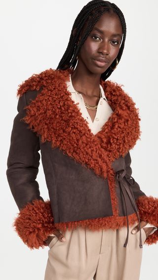 Acne Studios + Shearling Fur Leather Jacket