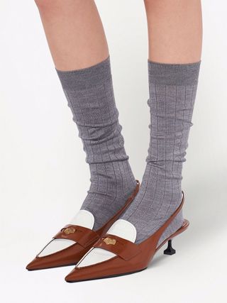 Miu Miu + slingback kitten-heel penny loafers