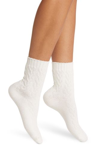 Nordstrom + Plush Cable Knit Ankle Socks