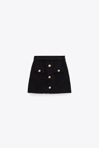 Zara + Textured Button Skort