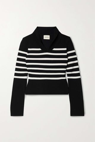 Khaite + Kleo Striped Stretch-Knit Sweater