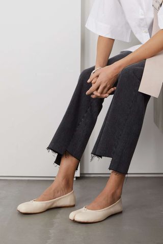 Maison Margiela + Tabi Split-Toe Leather Ballet Flats