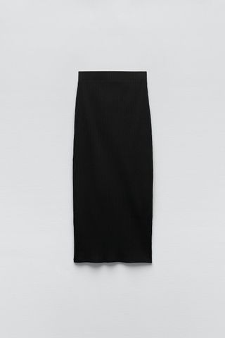 Zara + Ribbed Midi Skirt