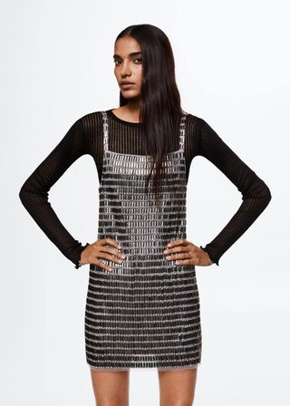 Mango + Sequin Appliqué Dress