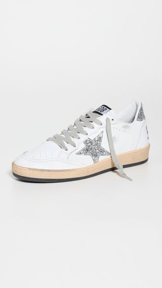 Golden Goose + Ball Star Nappa Upper and Spur Glitter Sneakers