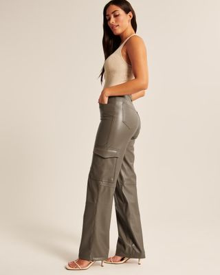 Abercrombie + Curve Love Vegan Leather Cargo '90s Relaxed Pants