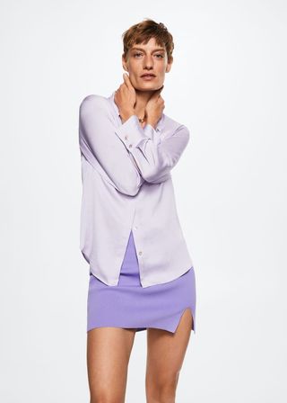 Mango + Satin Finish Flowy Shirt