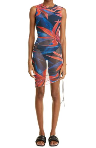 Louisa Ballou + Heatwave Ruched Mesh Cover-Up Dress