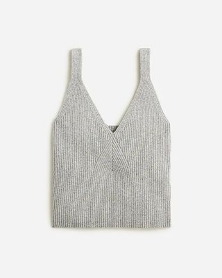 J.Crew + Cashmere Cropped Sweater in Ribbed yarn