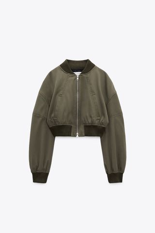 Zara + Wool-Blend Bomber Jacket