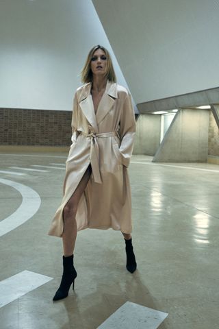 Zara + Satin Trench Coat