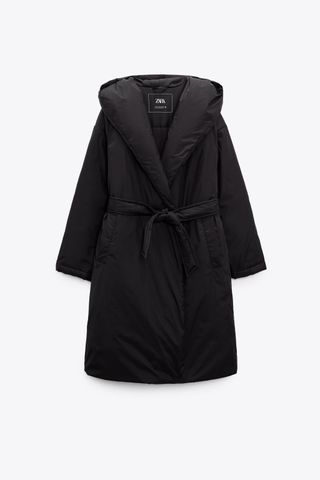 Zara + Padded Coat With Hood