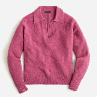 J.Crew + Collared V-Neck Sweater in Supersoft Yarn