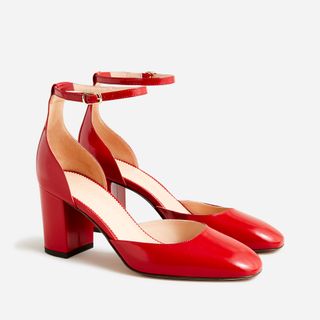 J.Crew + Maisie Ankle-Strap Heels in Leather