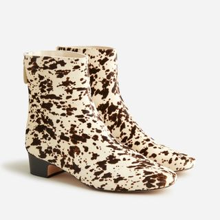 J.Crew + Roxie Zip-Back Ankle Boots in Calf Hair