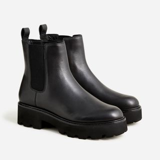 J.Crew + Lug-Sole Chelsea Boots in Leather