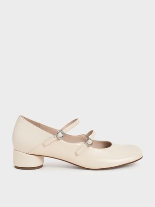 Charles & Keith + Patent Double-Strap Mary Janes