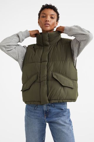 H&M + Stand-Up-Collar Puffer Gilet