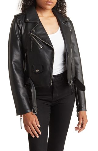 Rebecca Minkoff + Faux Leather Moto Jacket