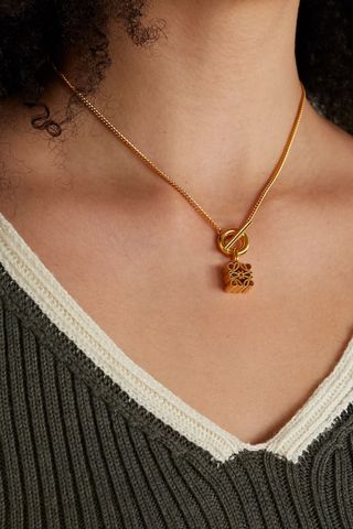 Loewe + Anagram Gold-Plated Necklace