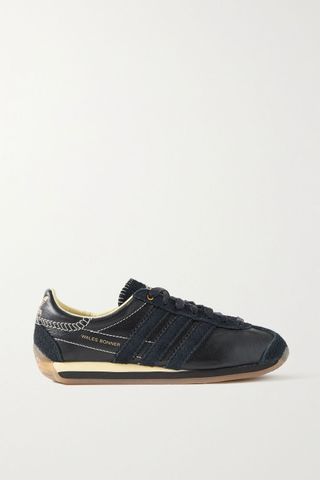 Adidas Originals x Wales Bonner + Suede-Trimmed Leather Sneakers