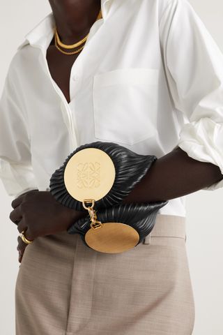 Loewe + Bracelet Pleated Leather Shoulder Bag