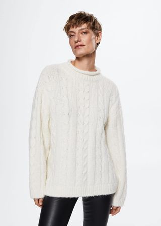 Mango + Knitted Braided Sweater