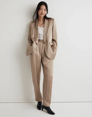 Madewell + Satin Oversized Blazer