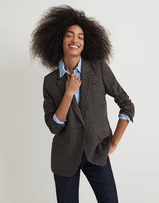 Madewell + The Larsen Blazer in Plaid