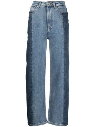 Gestuz + Two-Tone Straight Jeans