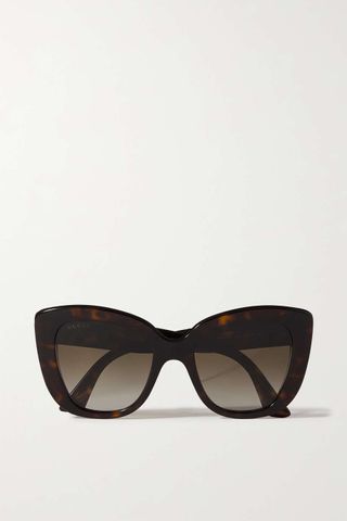 Gucci Eyewear + Cat-Eye Tortoiseshell Acetate Sunglasses
