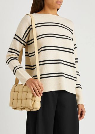 Vince + Striped Wool and Cashmere-Blend Jumper