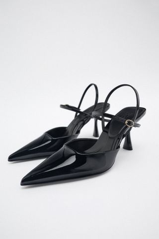 Zara + Patent-Effect High-Heeled Shoes