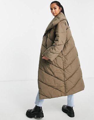 ASOS Design + Waterfall Quilted Maxi Puffer Coat