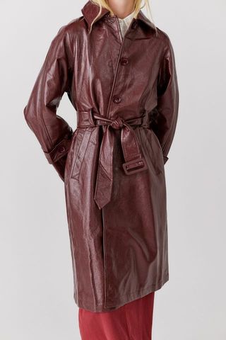 Hosbjerg + Heba Tori Faux Leather Trench Coat