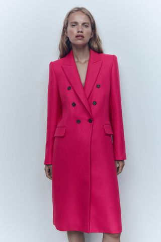 Zara + Tailored Double Breasted Coat