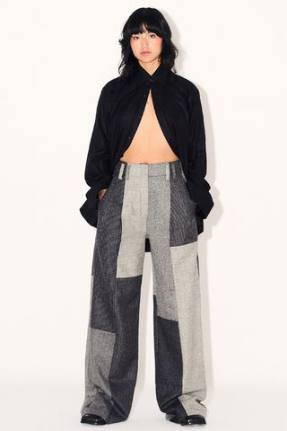 Loti + Guadalupe Trousers in Carbón Patchwork Merino Wool