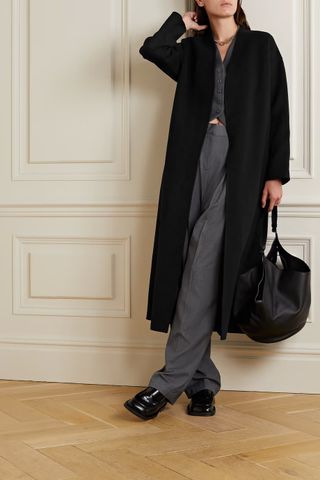 Anine Bing + Hunter Oversized Belted Wool and Cashmere-Blend Coat