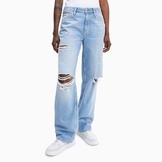 Calvin Klein + 90's Straight Destructed Jeans