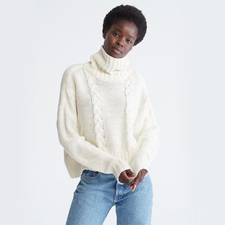 Calvin Klein + Cable Knit Turtleneck Sweater