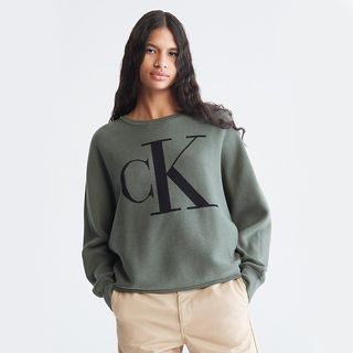 Calvin Klein + Monogram Logo Dolman Sleeve Sweater