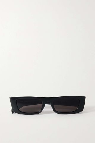 Saint Laurent Eyewear + Rectangular-Frame Acetate Sunglasses