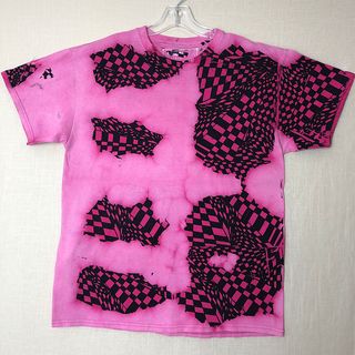 Troubled But Calm + Pink Clouds Checkerboard T-Shirt