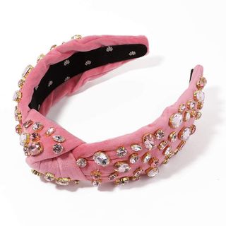 Lele Sadoughi + Pink Breast Cancer Awareness Crystal Knotted Headband