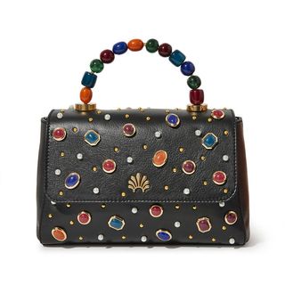 Lele Sadoughi + Jet Tabitha Bezel Jewel Top Handle Handbag